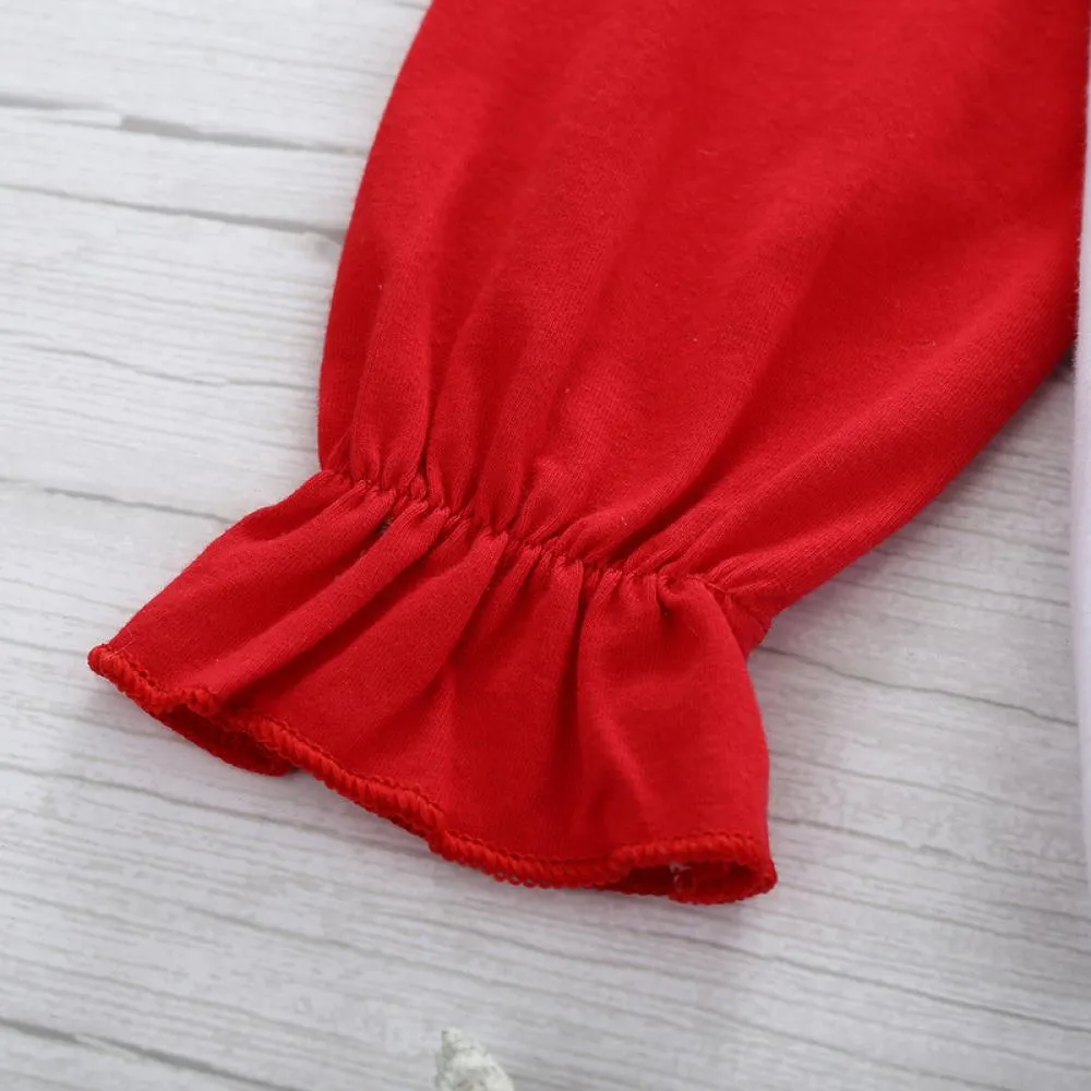 Christmas Children's Clothing Santa Claus Letter Print Long Sleeve Top Striped Flared Pants Set Wholesale