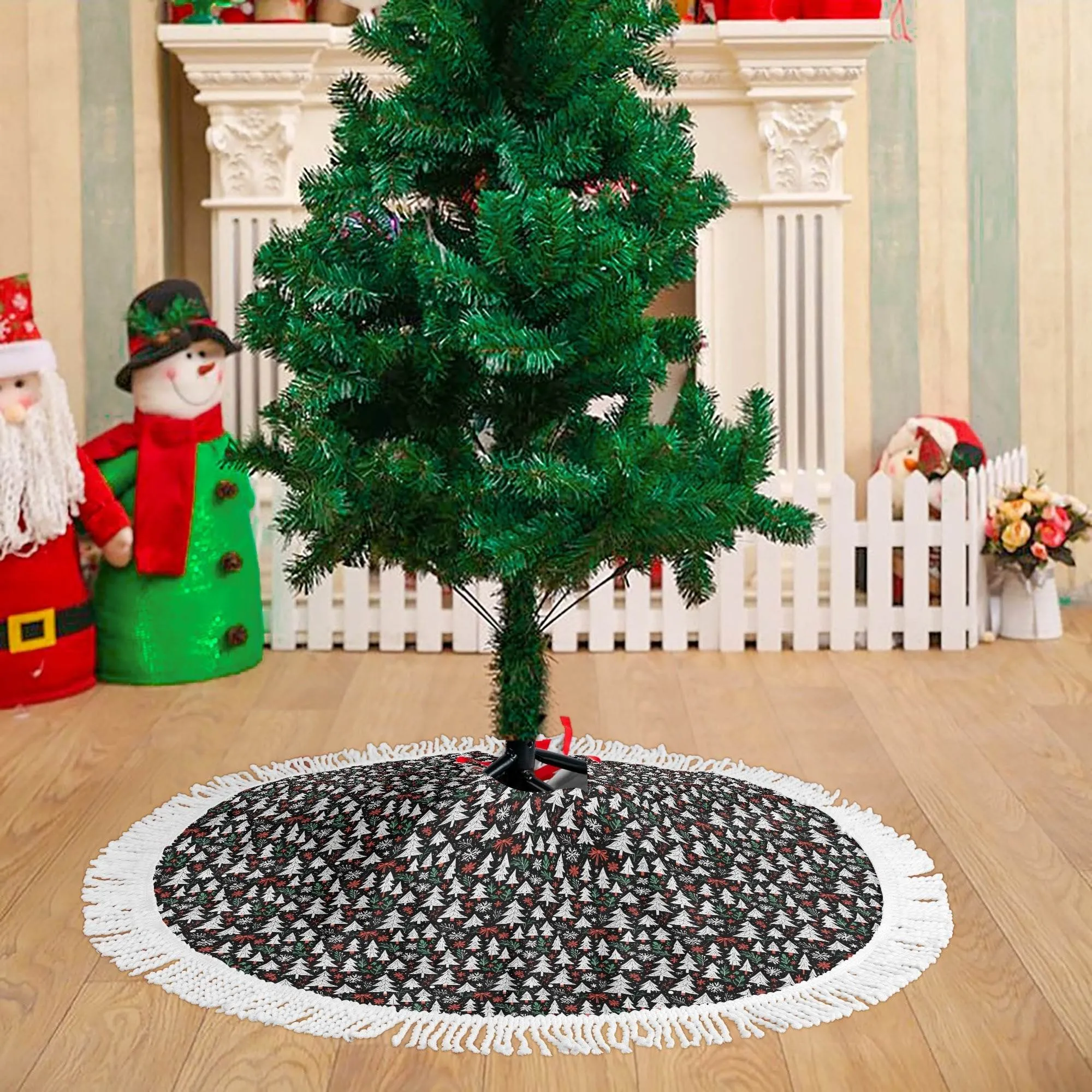 Christmas Trees Fringed Christmas Tree Skirts