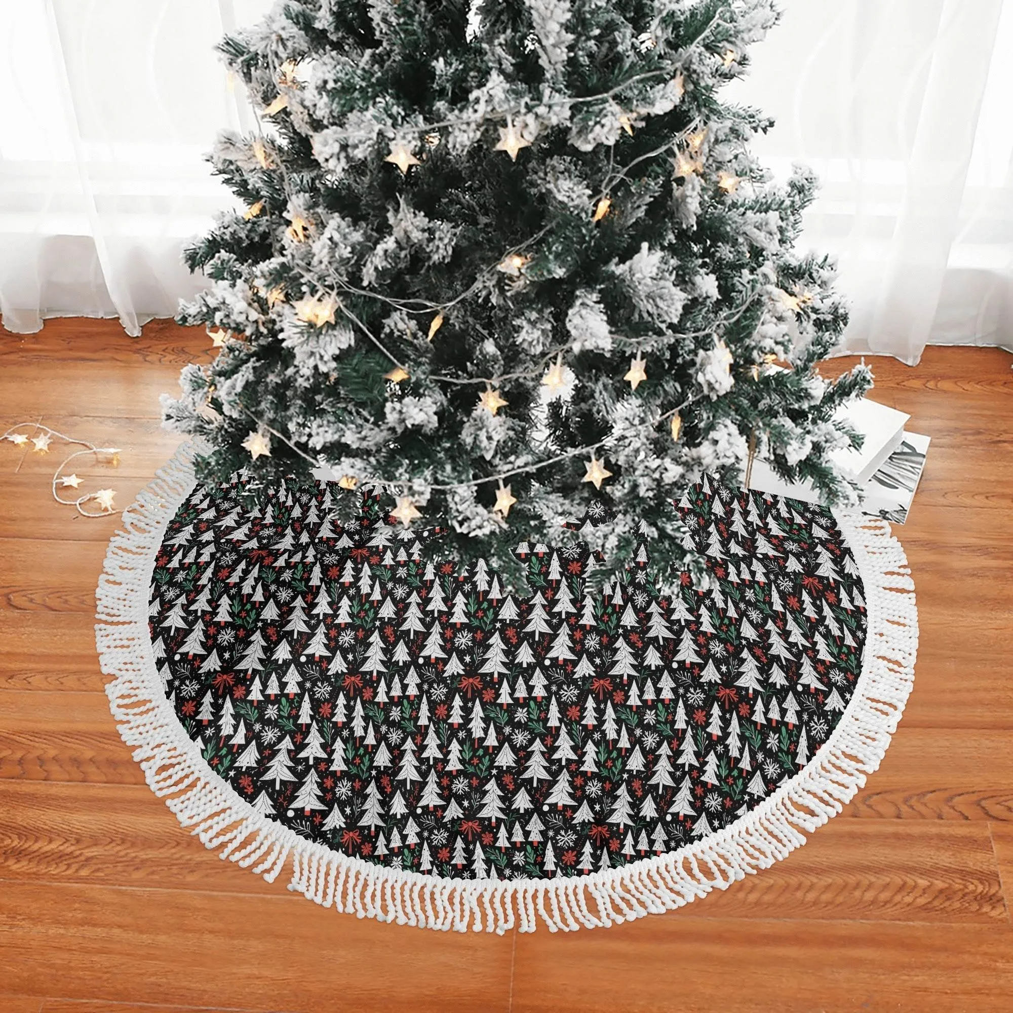 Christmas Trees Fringed Christmas Tree Skirts