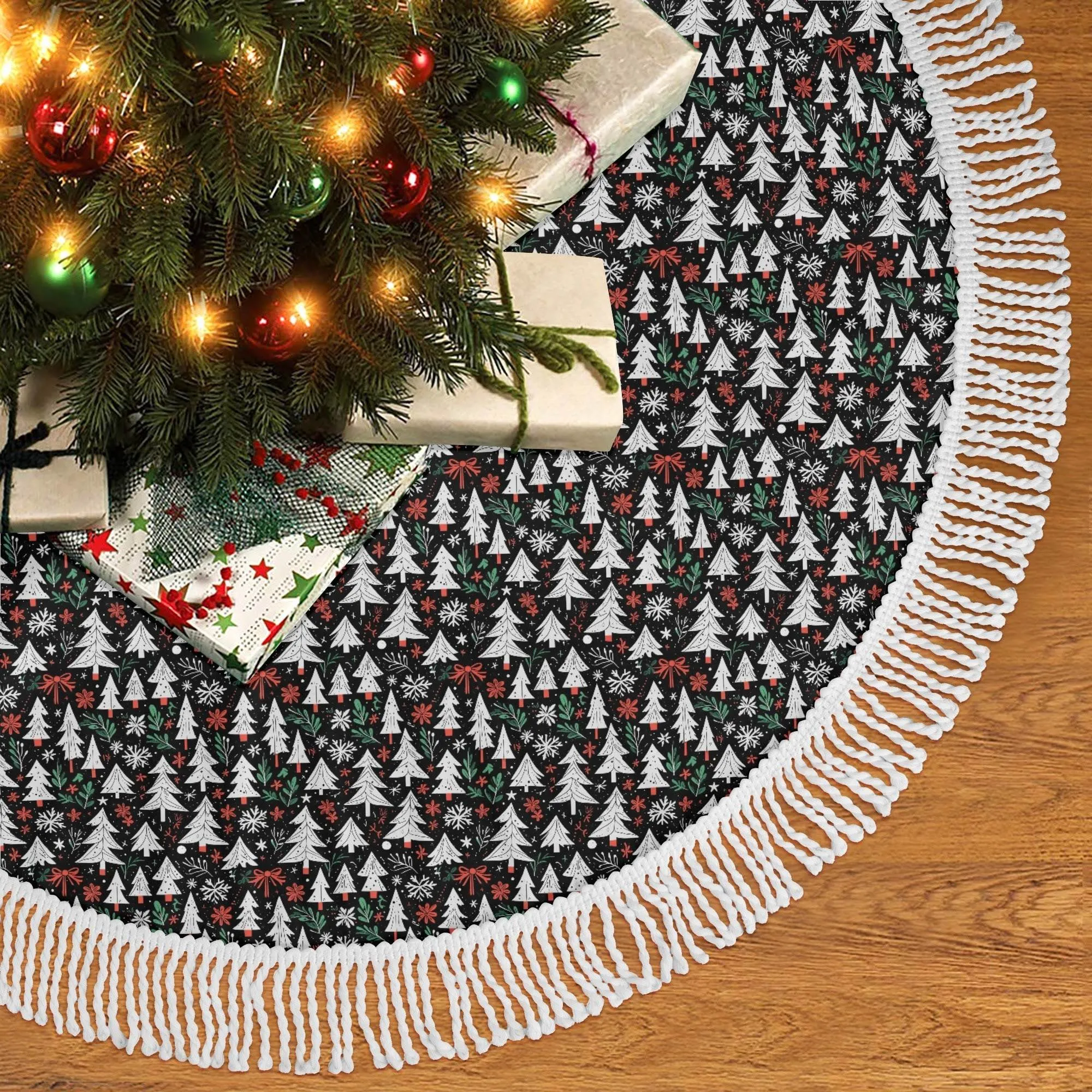 Christmas Trees Fringed Christmas Tree Skirts