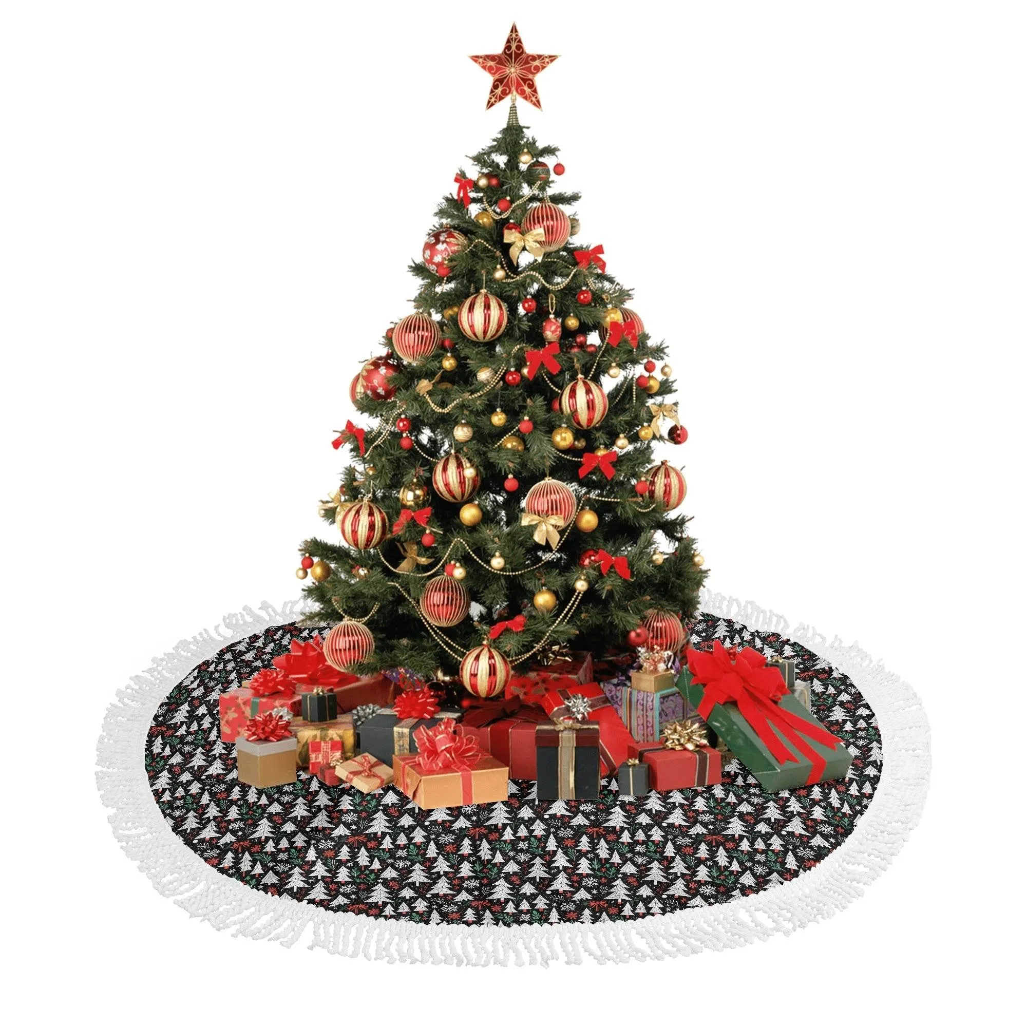 Christmas Trees Fringed Christmas Tree Skirts