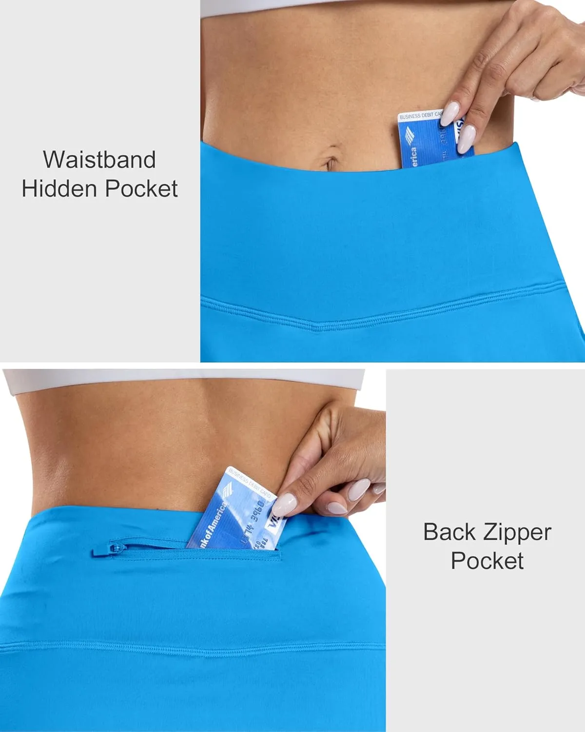 CHRLEISURE Women Tennis Golf Skirt with Pockets - High Waisted Crossover Golf Pleated Athletic Workout Dress Running Skort
