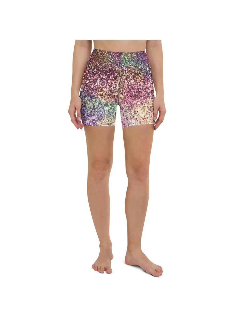 Colorful Sparkles Yoga Shorts