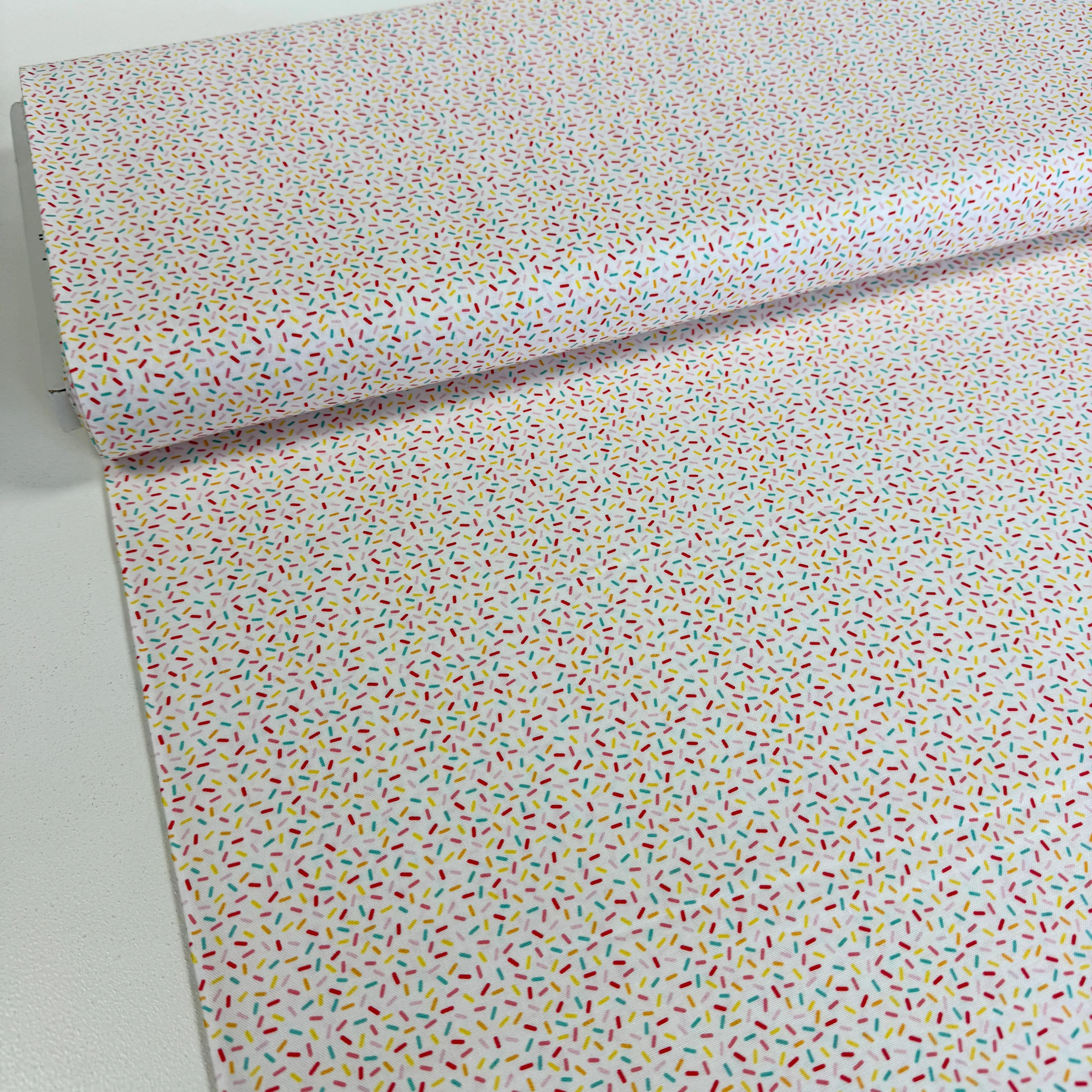 Colorful Sprinkle (White) Quilting Fabric by Michael Miller (Per Metre)