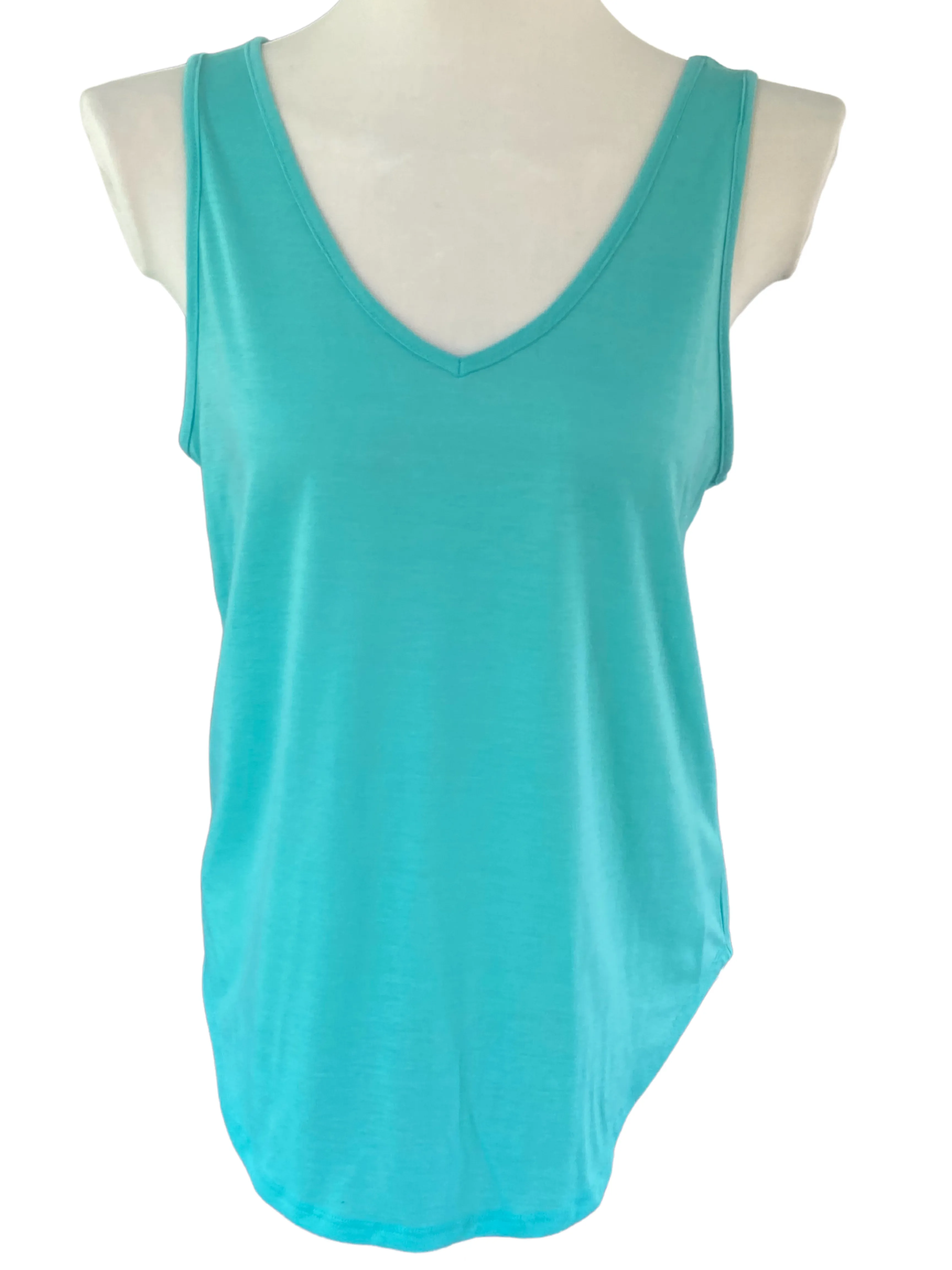 Cool Summer Mint Double V-Neck Tank Top