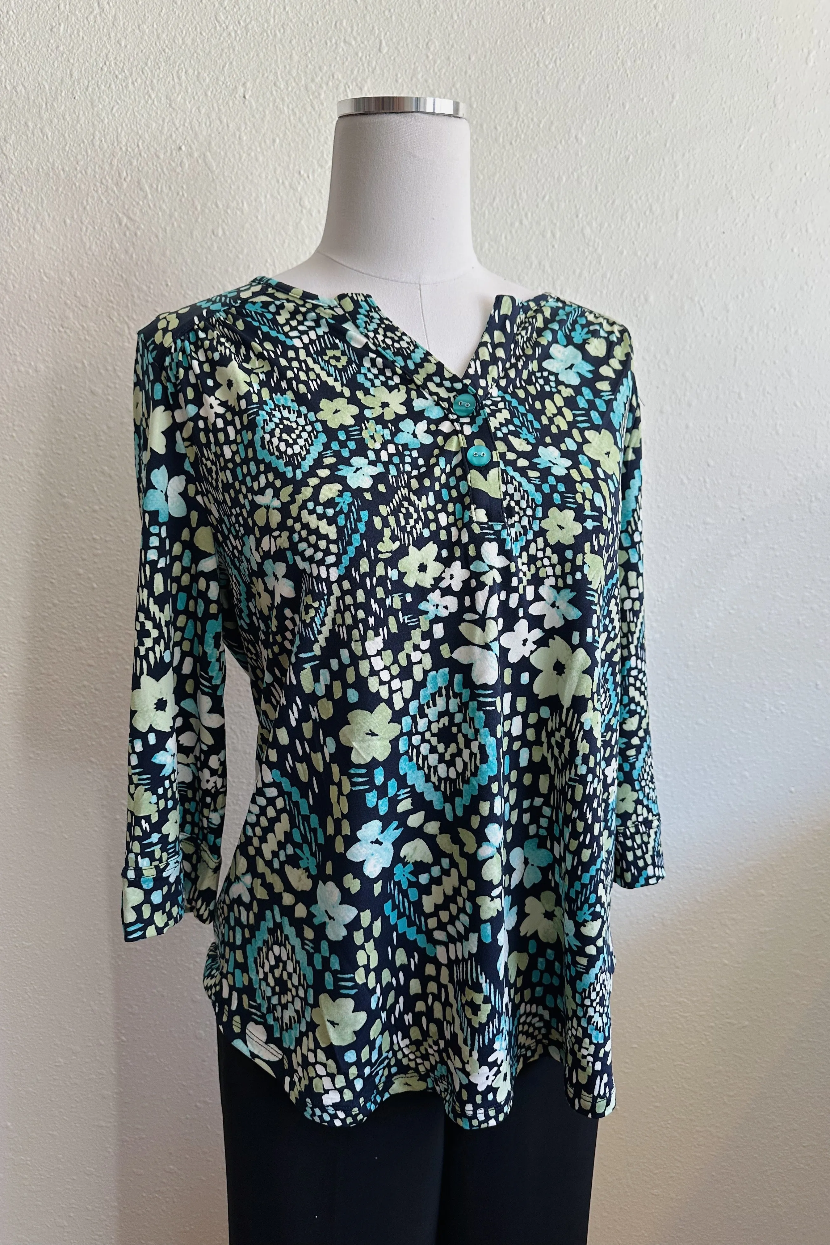 Cool Tone Patterned Blouse