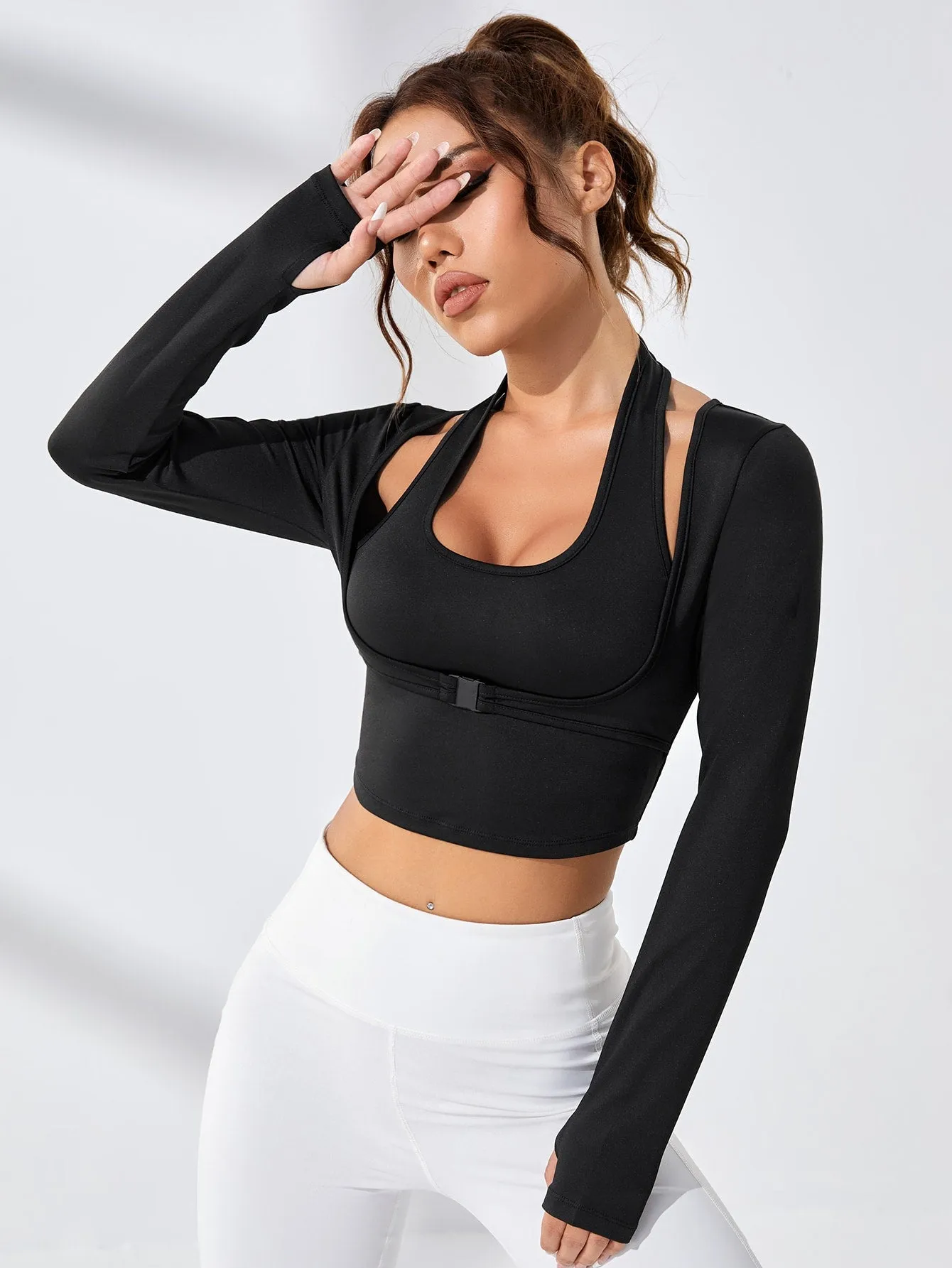 Cut Out 2 In 1 Crop Active Tee SS23