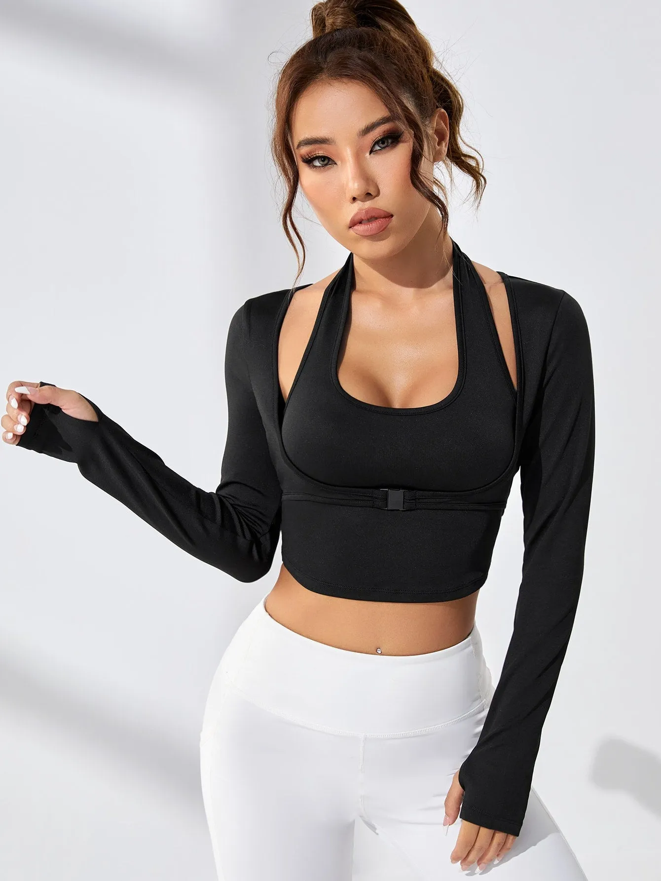 Cut Out 2 In 1 Crop Active Tee SS23