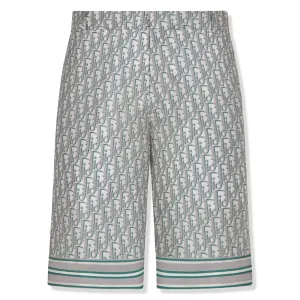 Dior Oblique Bermuda Mauve Silk Twill Shorts