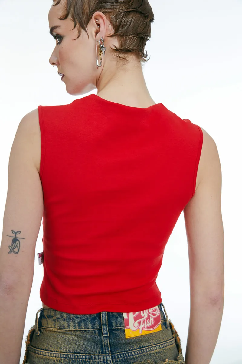 Double Zipper Tops Red