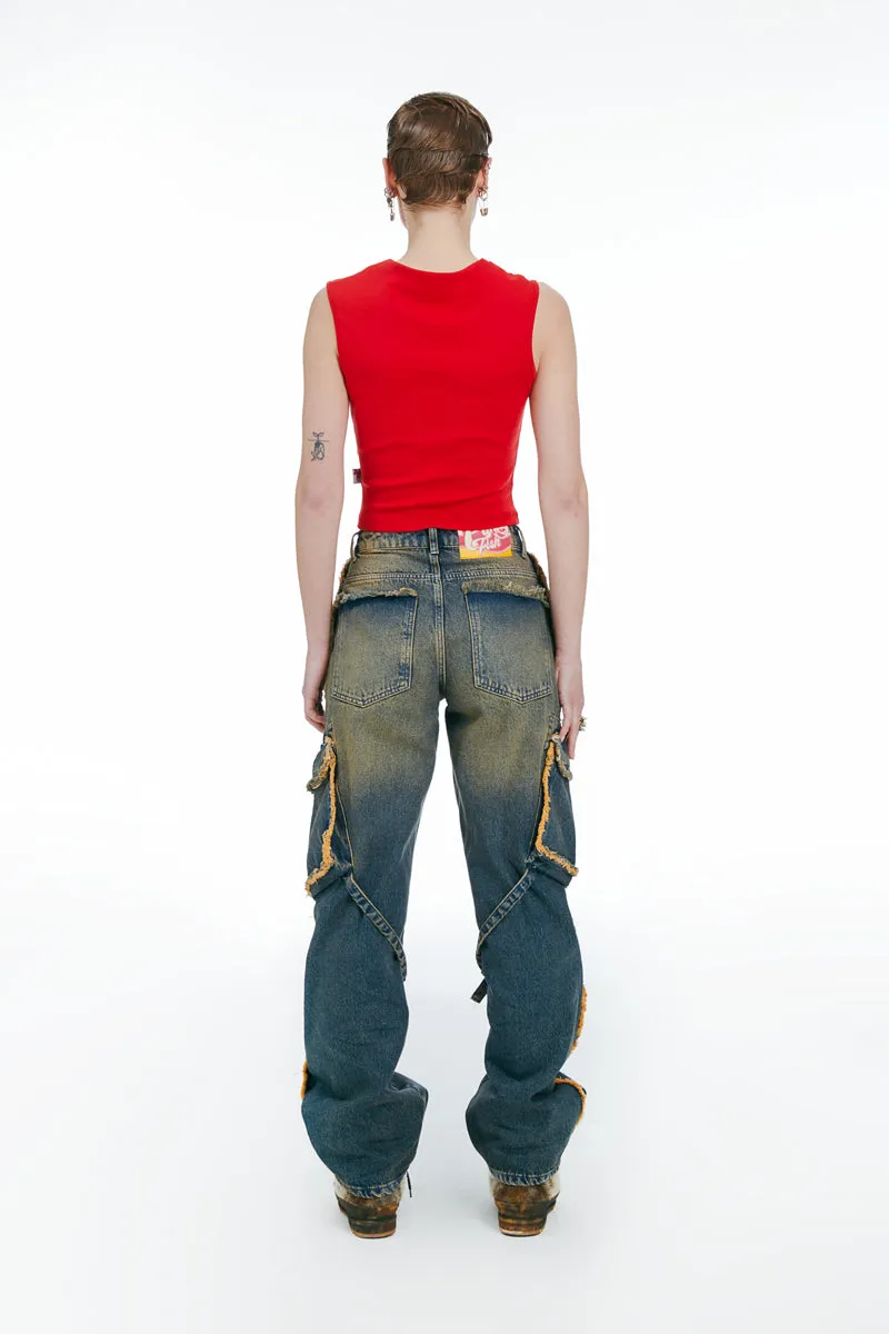 Double Zipper Tops Red