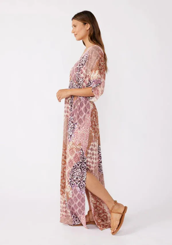 DREAMSCAPE KIMONO MAXI DRESS - NATURAL/CLAY