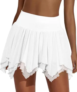 ECHOINE Women's Athletic Tennis Skirt Mesh Workout Golf Pleated Skorts with Shorts High Waisted Y2K Streetwear