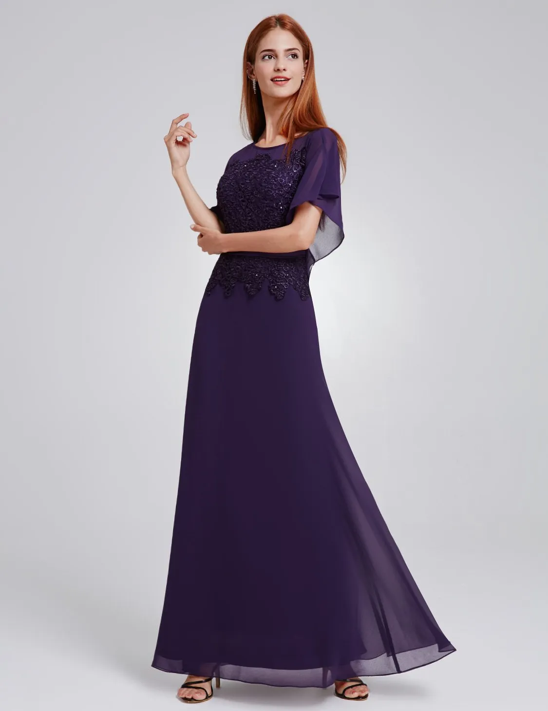 Ever-Pretty Women's Elegant Cap Sleeve Long Evening Dress EP08775
