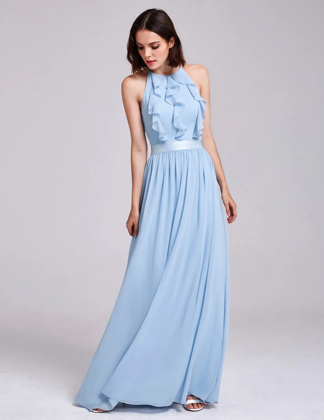 Ever-Pretty Women's Elegant Halter Ruffles Adjustable Bridesmaids Dress EP07201