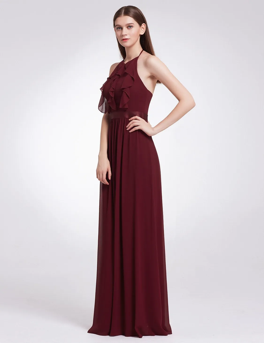 Ever-Pretty Women's Elegant Halter Ruffles Adjustable Bridesmaids Dress EP07201