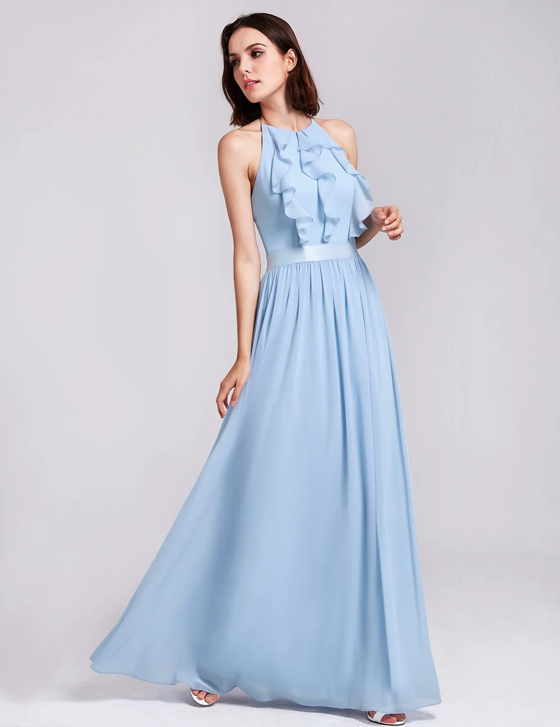 Ever-Pretty Women's Elegant Halter Ruffles Adjustable Bridesmaids Dress EP07201