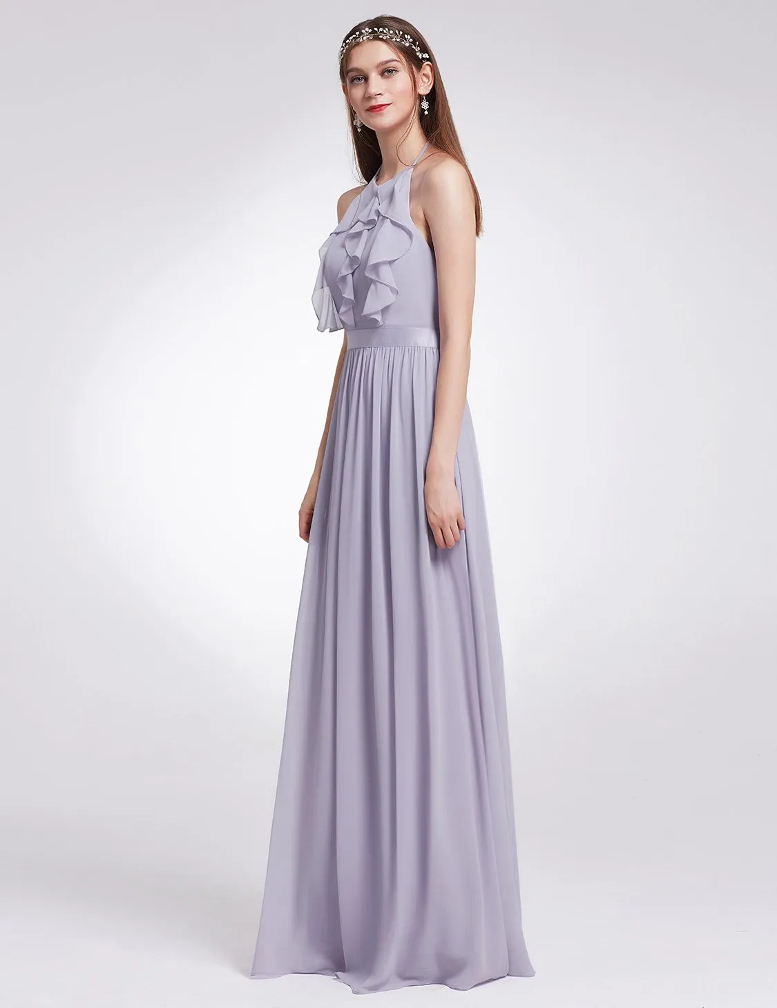 Ever-Pretty Women's Elegant Halter Ruffles Adjustable Bridesmaids Dress EP07201