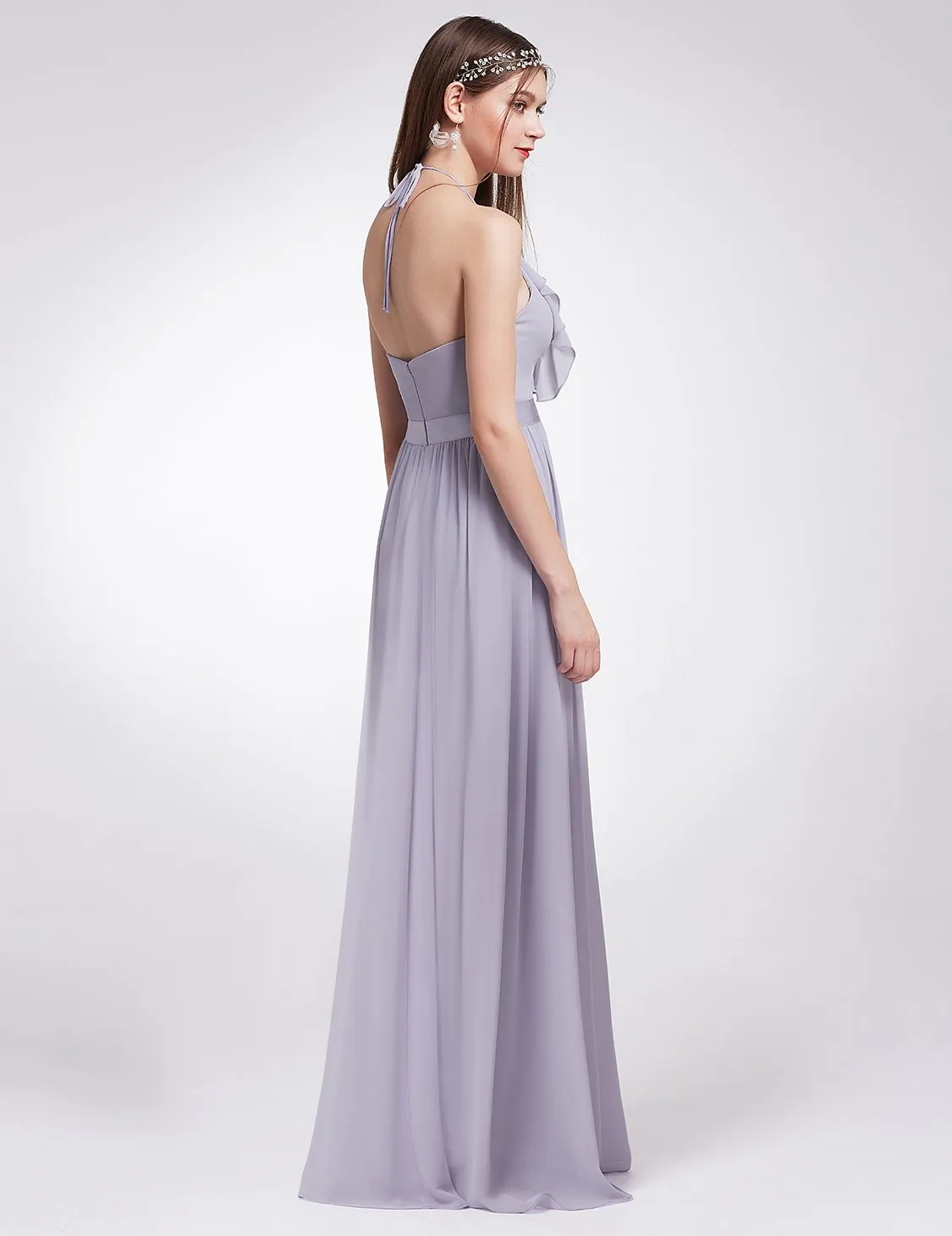 Ever-Pretty Women's Elegant Halter Ruffles Adjustable Bridesmaids Dress EP07201