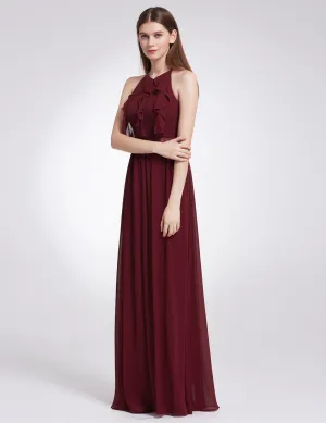 Ever-Pretty Women's Elegant Halter Ruffles Adjustable Bridesmaids Dress EP07201