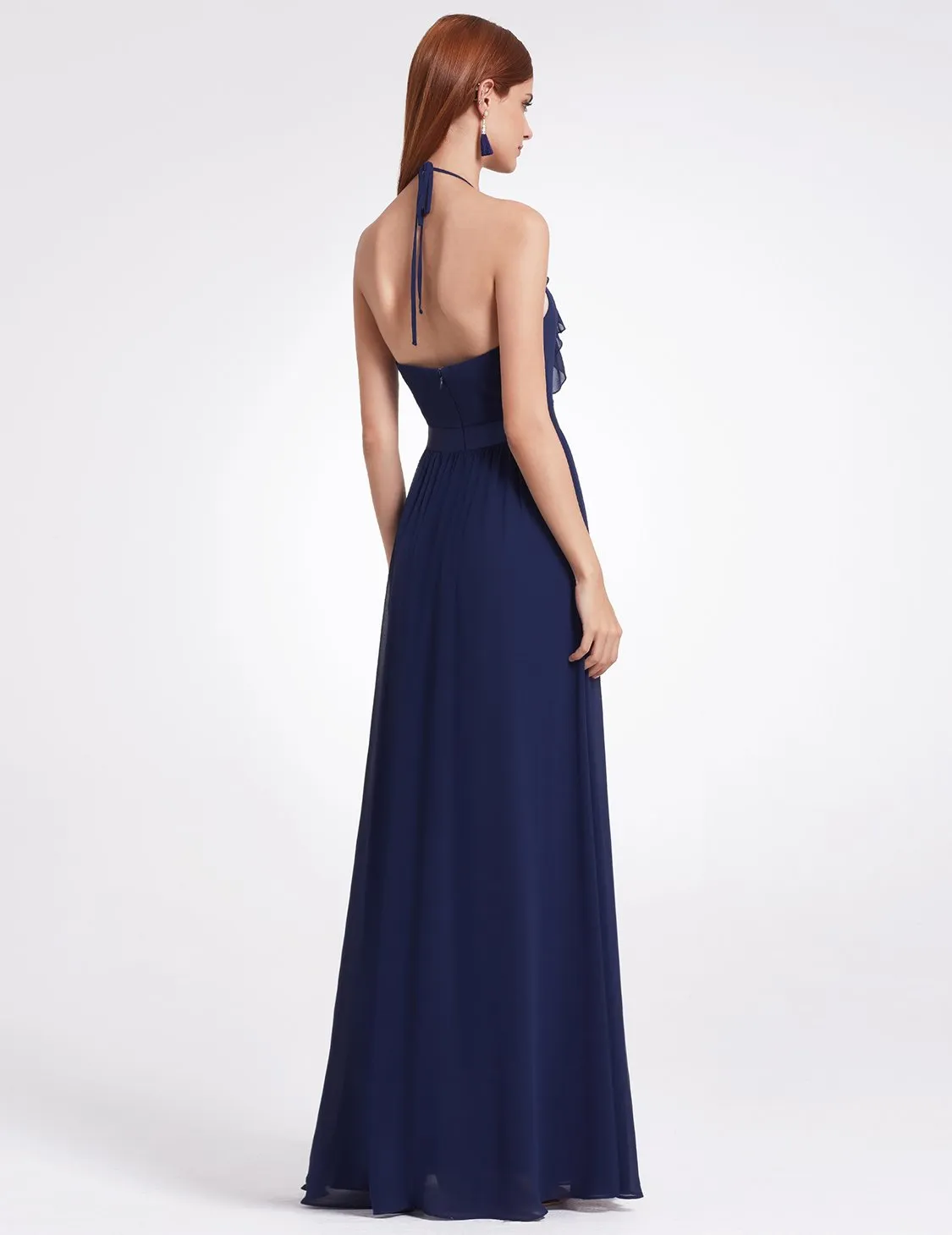 Ever-Pretty Women's Elegant Halter Ruffles Adjustable Bridesmaids Dress EP07201