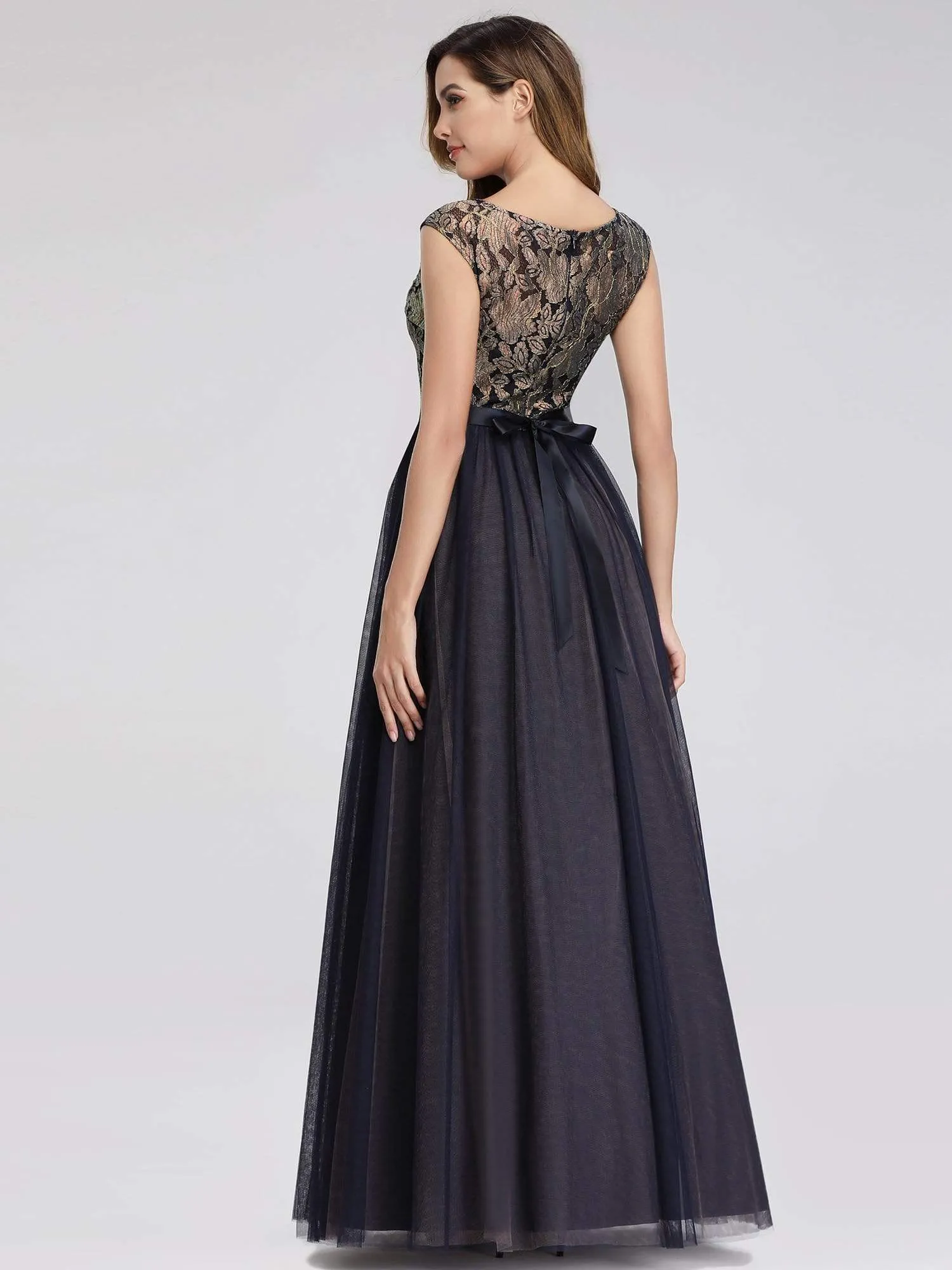 Floral Lace Print Elegant Maxi Long Evening Dresses for Women