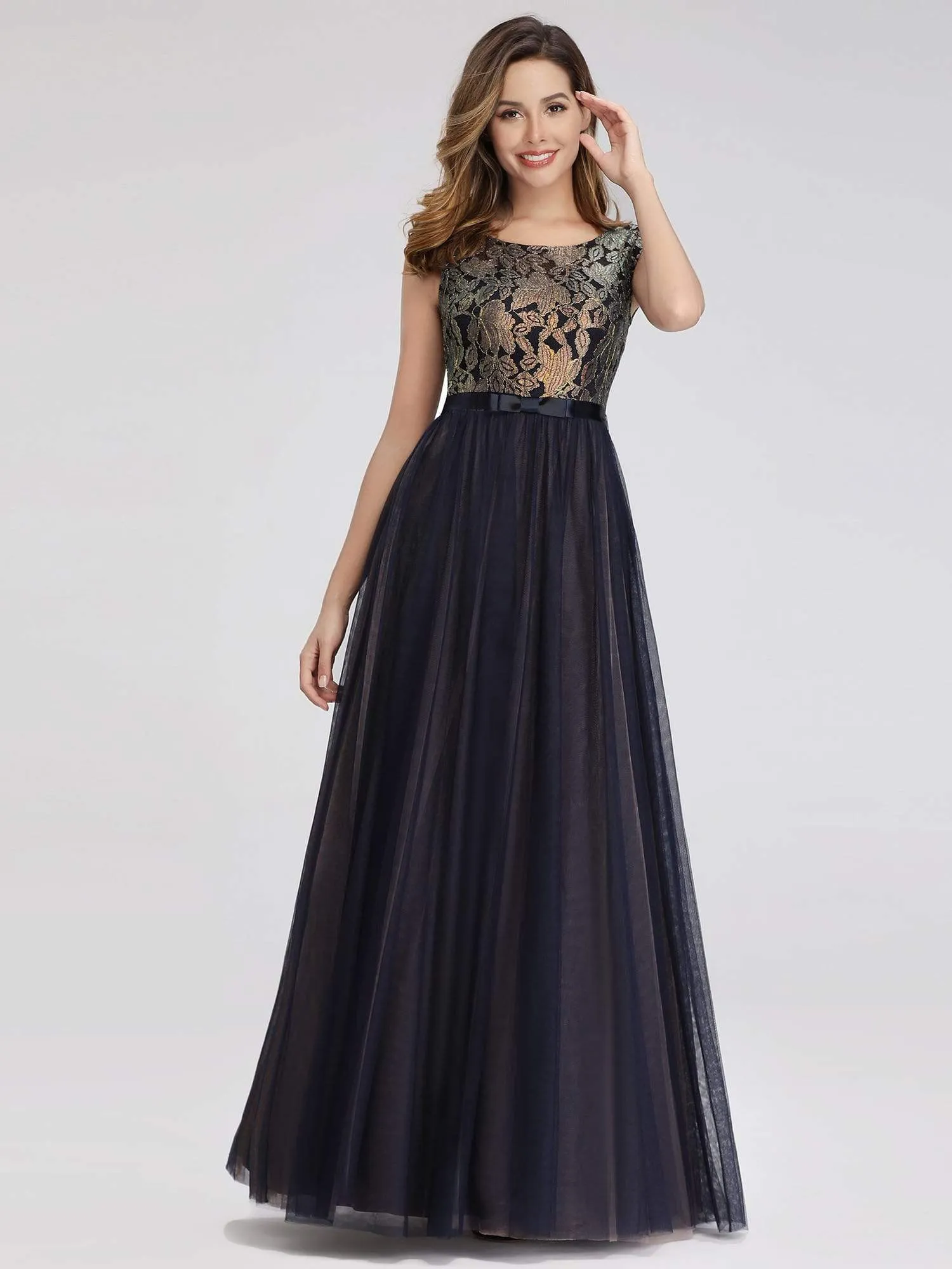 Floral Lace Print Elegant Maxi Long Evening Dresses for Women
