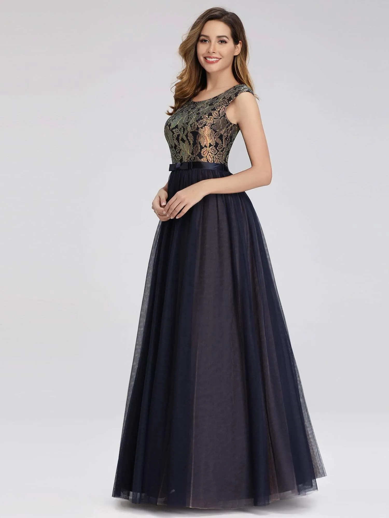 Floral Lace Print Elegant Maxi Long Evening Dresses for Women