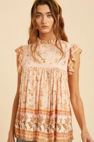 Floral Mock Neck Tank