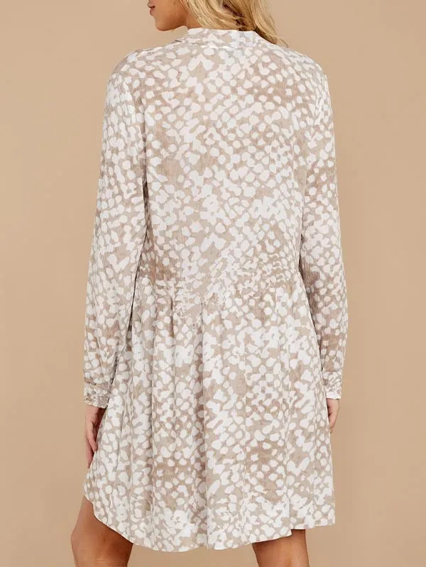 Floral V Neck Long Sleeve Mini Flowy Dress