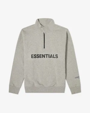 FOG ESSENTIALS SS20 SILCON APPLIQUE LOGO HEATHER OAT HALF ZIP