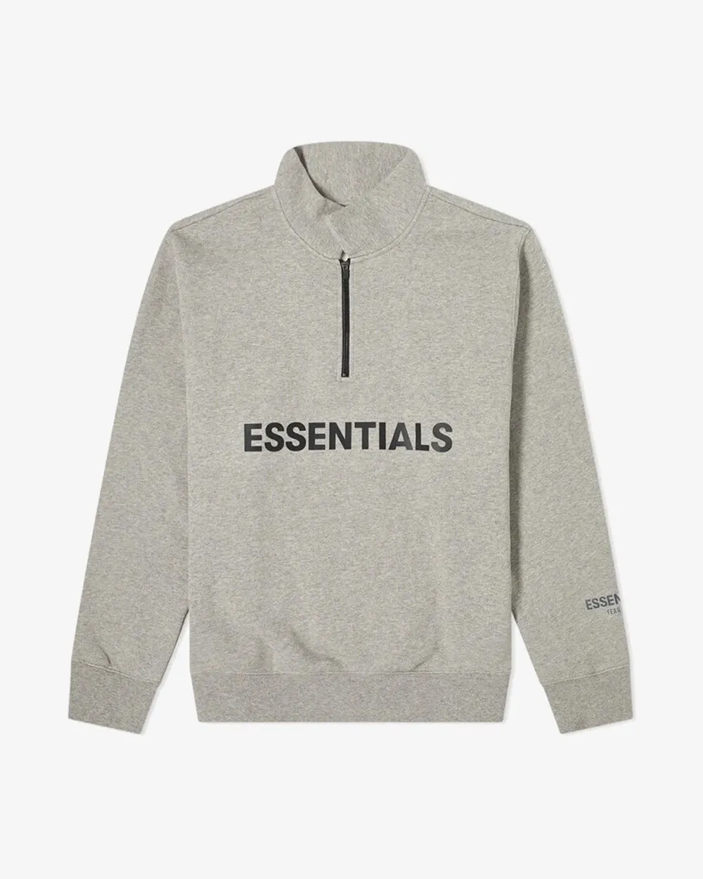 FOG ESSENTIALS SS20 SILCON APPLIQUE LOGO HEATHER OAT HALF ZIP