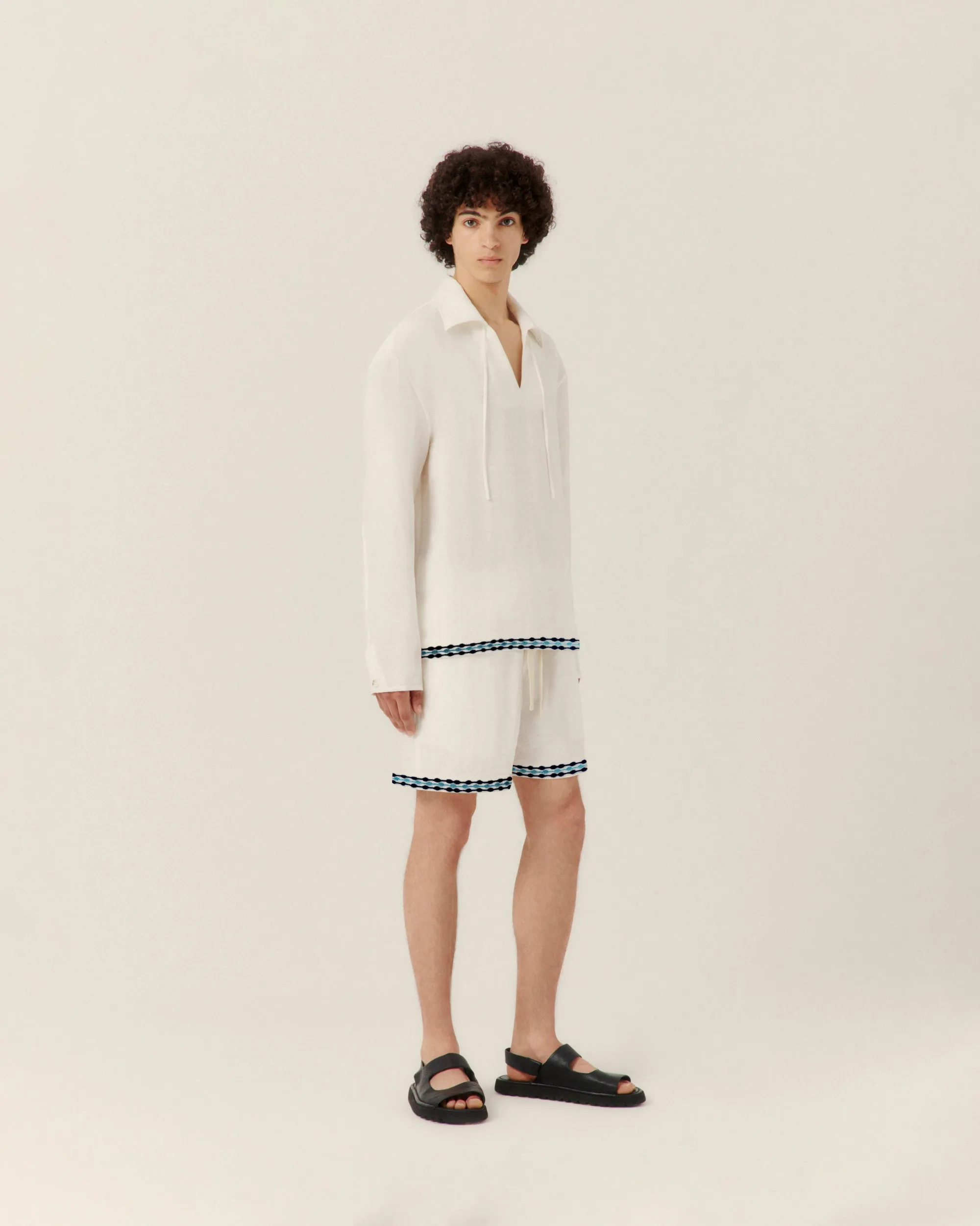 Frequency Embroidered Tie Shirt