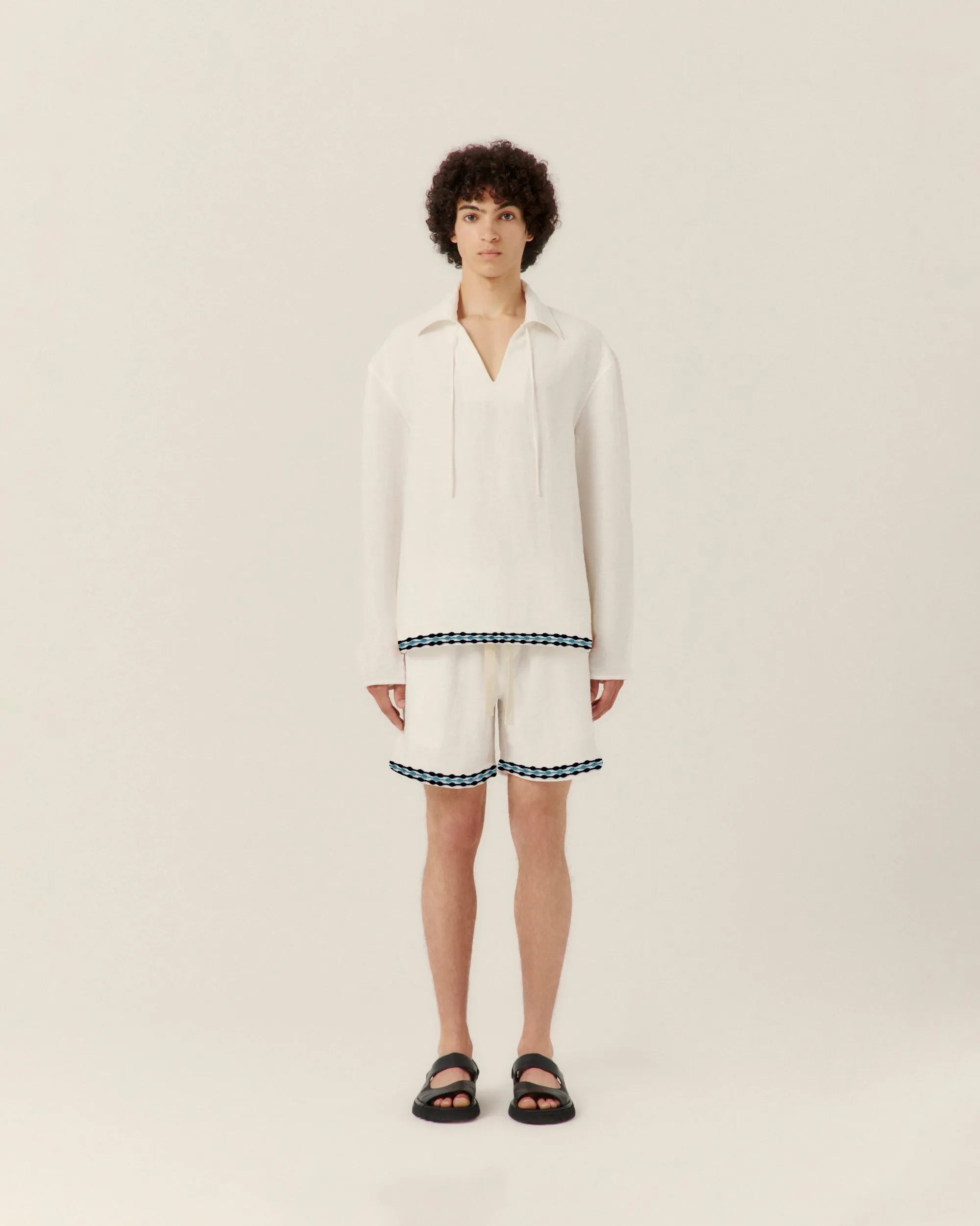 Frequency Embroidered Tie Shirt