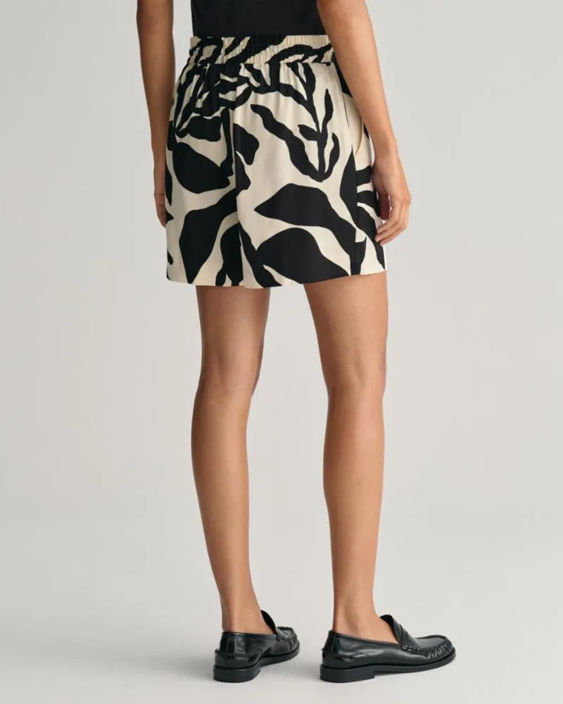 Gant Apparel Womens REL PALM PRINT PULL ON SHORTS 233/SOFT OAT