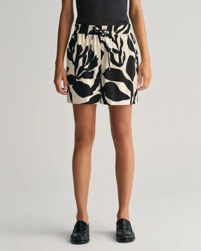 Gant Apparel Womens REL PALM PRINT PULL ON SHORTS 233/SOFT OAT
