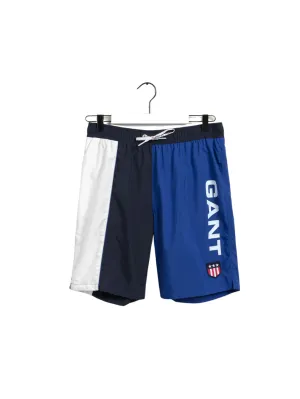 Gant Long Cut Retro Shield Swim Shorts