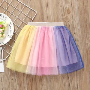 Girls Colorful Double-Layer Mesh Versatile Skirt