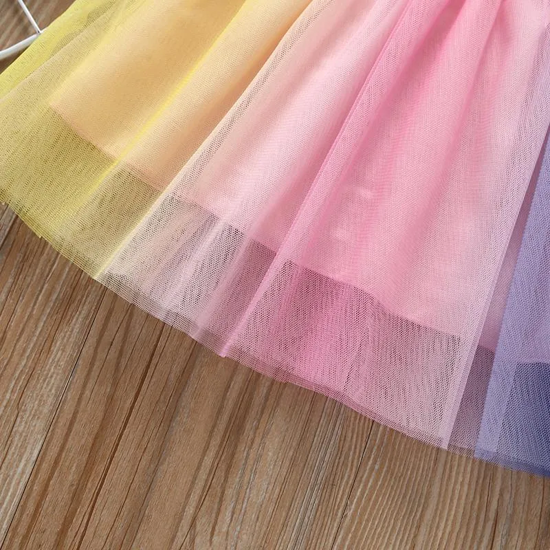 Girls Colorful Double-Layer Mesh Versatile Skirt