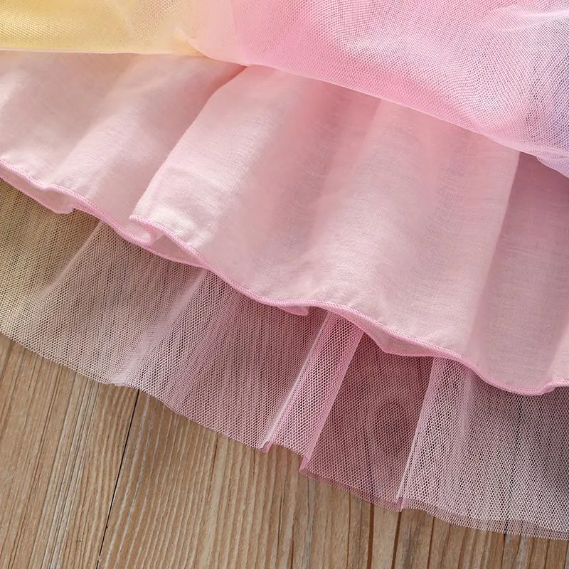 Girls Colorful Double-Layer Mesh Versatile Skirt