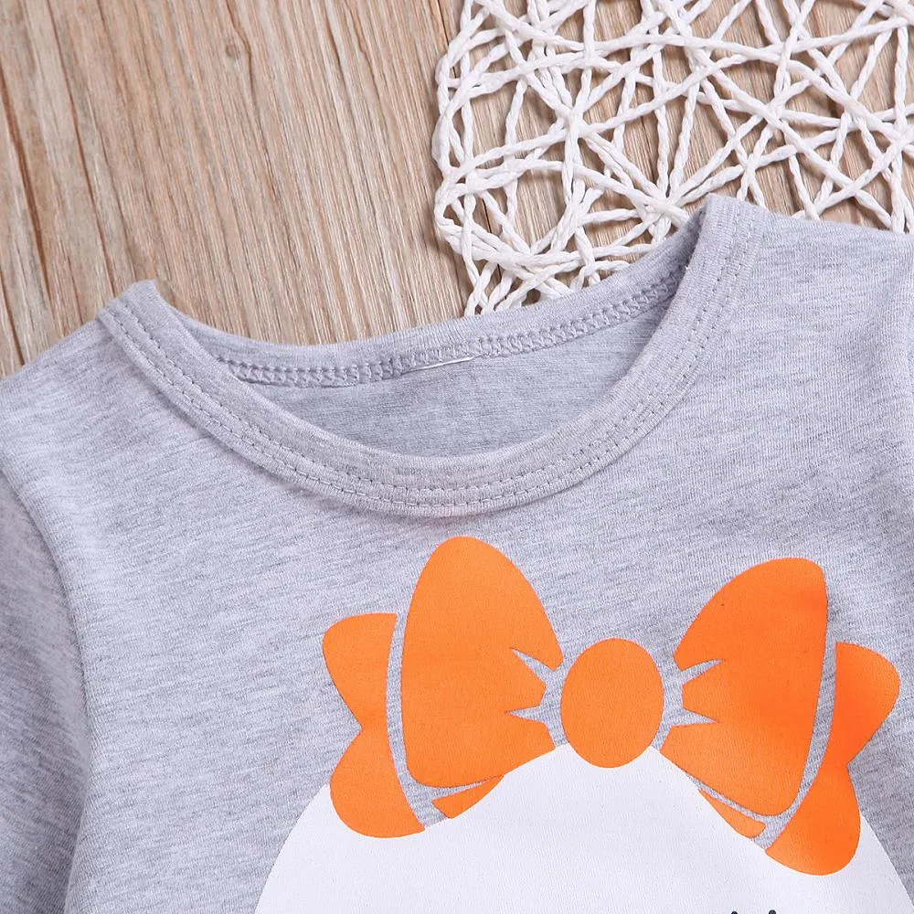 Girls Long Sleeve Suit Spring Autumn Halloween Cartoon Pants Suit Wholesale Kids Clothes