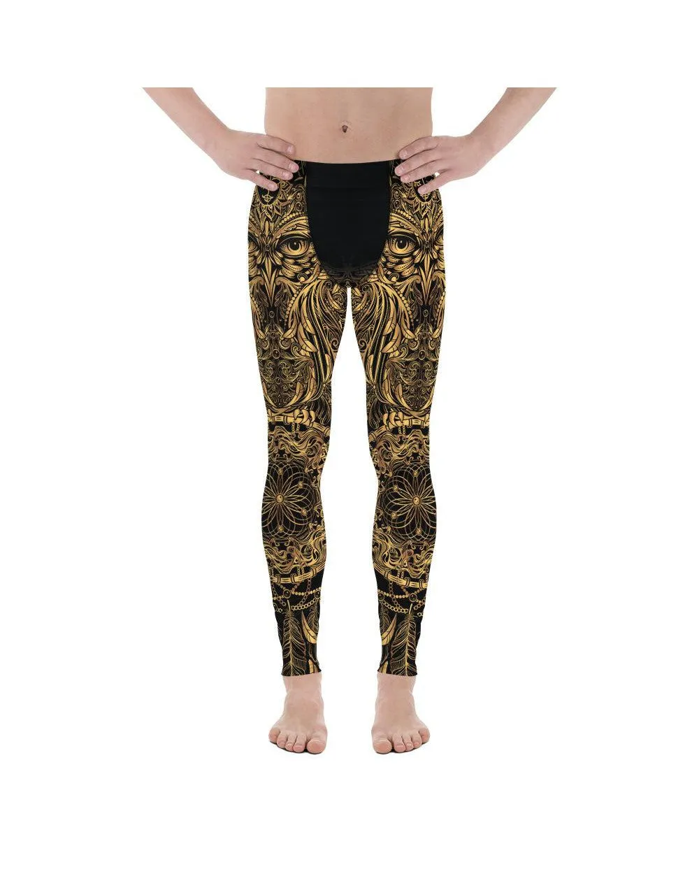 Golden Ornamental Owl Meggings
