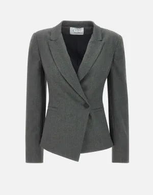 Grey Viscose Blazer with Lurex