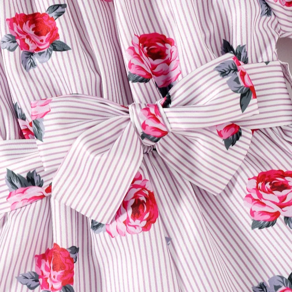 Ins Rose Flower Print Girls Jumpsuit Wholesale Girls Clothes