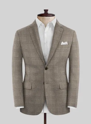 Italian Murano Ejan Brown Wool Linen Silk Jacket