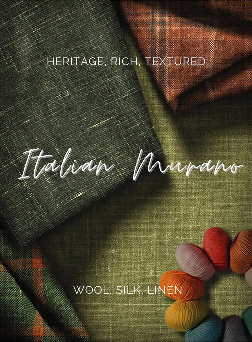 Italian Murano Ejan Brown Wool Linen Silk Jacket