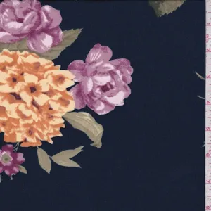 ITY Navy Hydrangea Jersey Knit Fabric