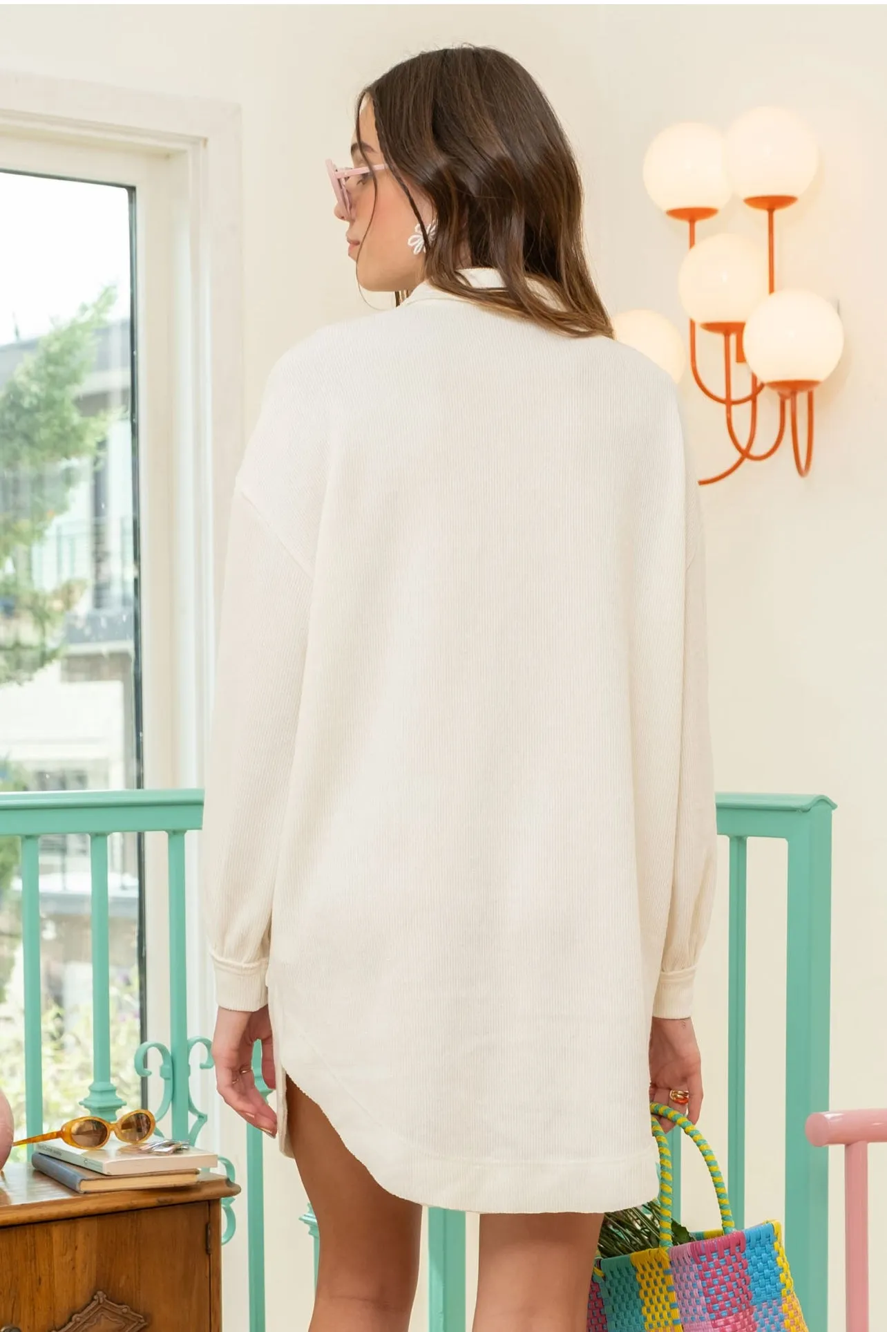 Ivory Mini Sweater Dress
