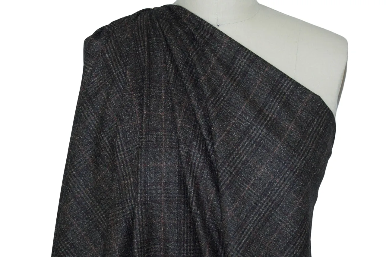 J0seph Abb0ud Plaid Cashmere Blend Flannel - Brown Tones