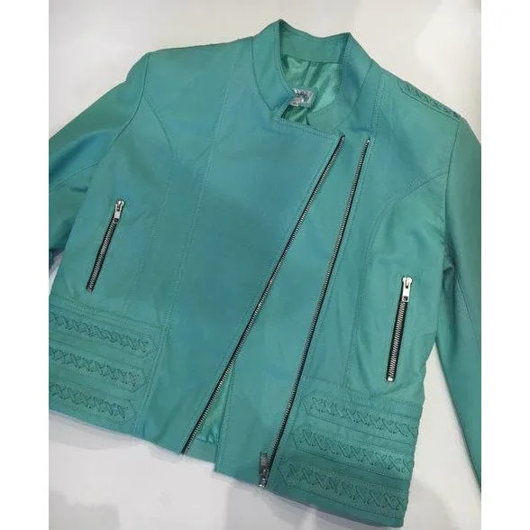 Jfahri Horizon Leather Jacket - Mint Green